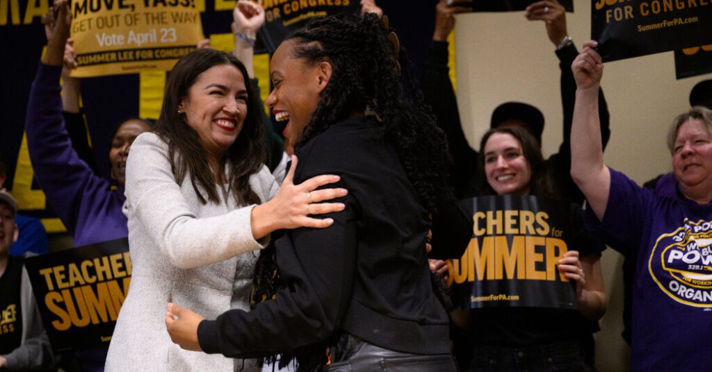 Ocasio Cortez And Others Rally With Summer Lee Ahead Of Primary