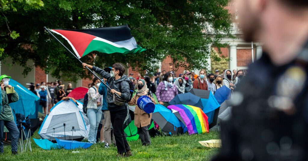 Police Push Uv Protesters Emerge From Campus Lawn And Arrest
