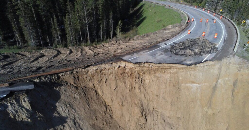 A Mountain Landslide Destroyed Part Of The Highway Into Jackson,
