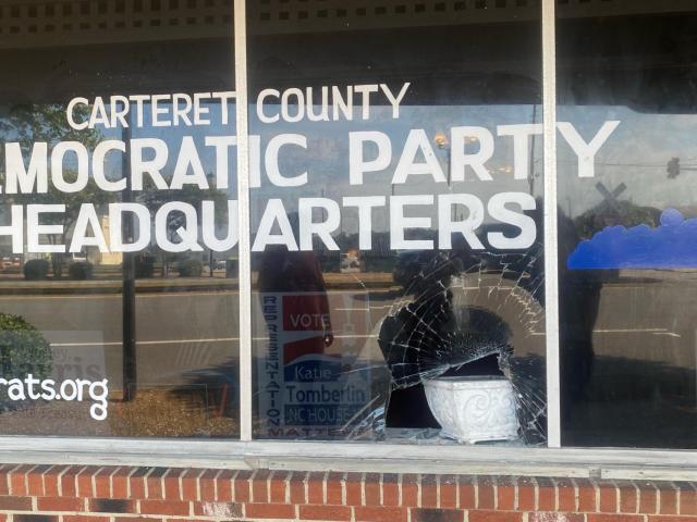 Police investigating after Democratic office vandalized in Morehead City, North Carolina Police Investigating After Democratic Office Vandalized In Morehead City, North