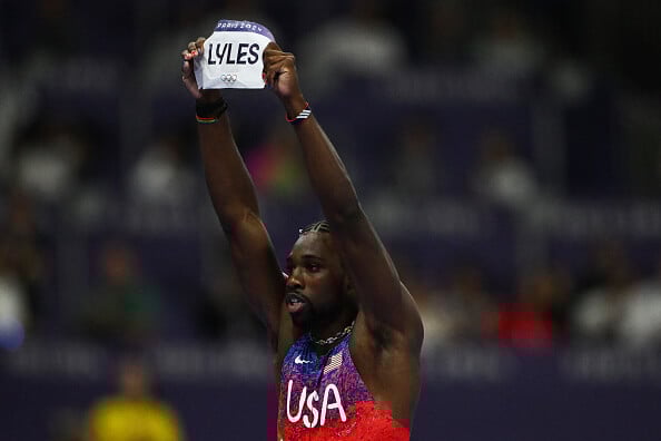 Noah Lyles wins the Olympic gold medal in the men's 100 meters in a photo finish, living up to his own expectations Noah Lyles Wins The Olympic Gold Medal In The Men's