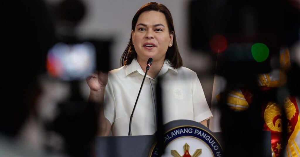 Vice President Sarah Duterte In The Philippines Is Each In
