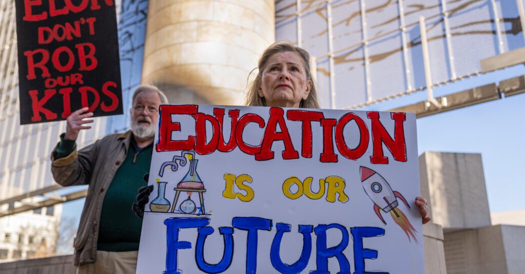 The education department plans to fire many of its staff.
