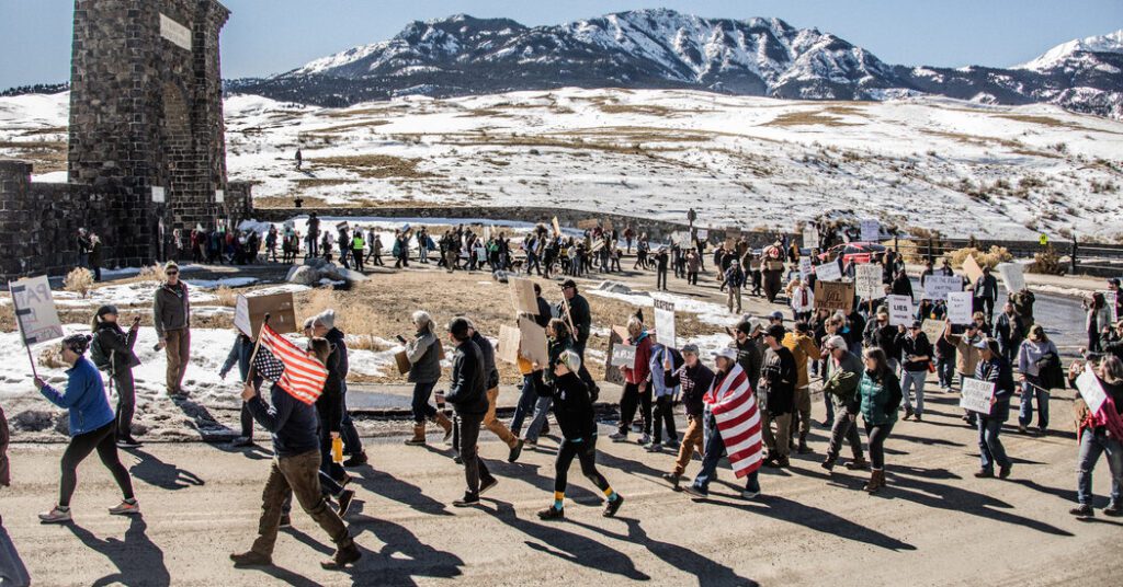 Thousands Gather In The National Park Across From Us To