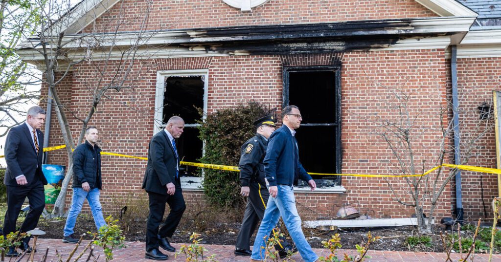 Gov. Josh Shapiro and his family were evacuated after arson at a Pennsylvania residence Gov. josh shapiro and his family were evacuated after arson