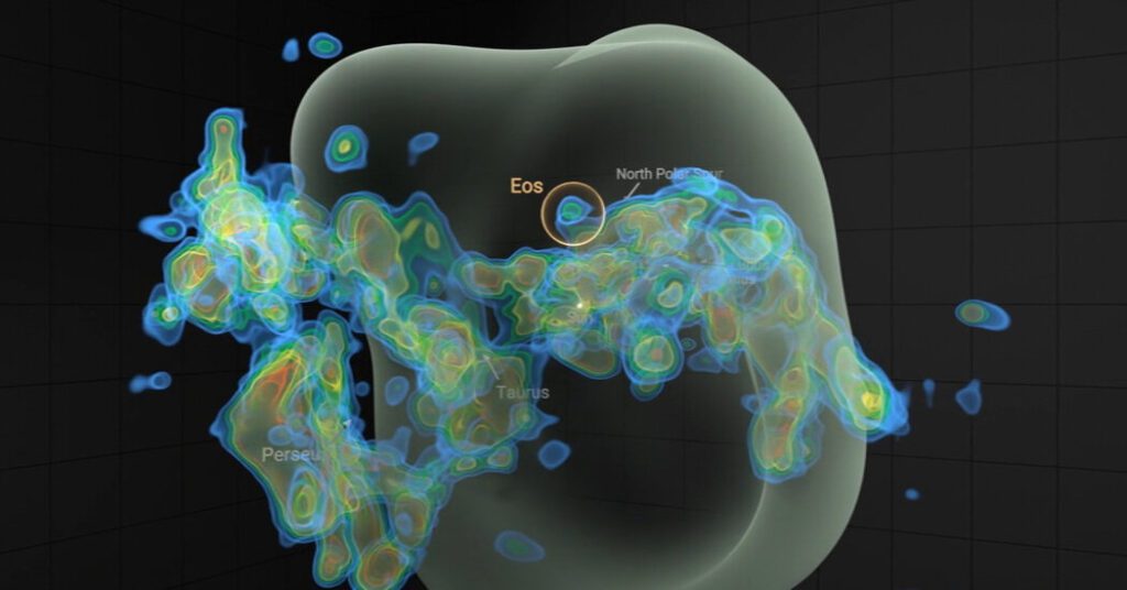 Molecules, glowing dark clouds were discovered near the earth