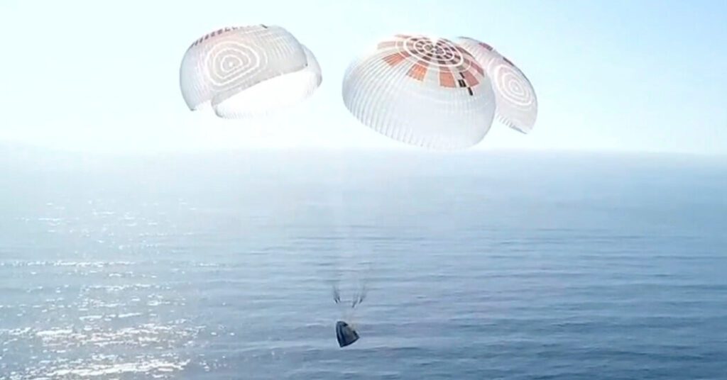 Spacex astronauts are flying off the california coast for the