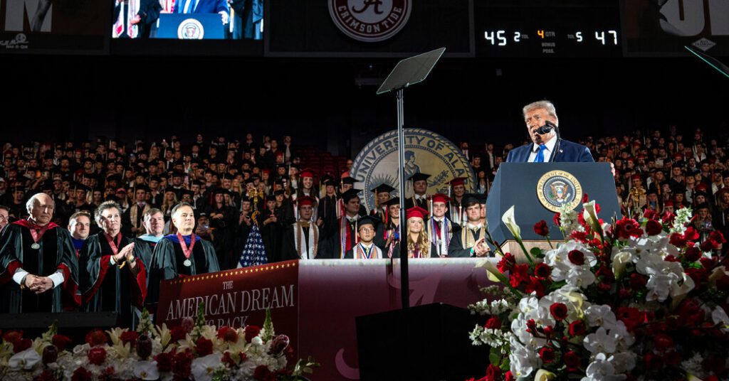 In alabama's opening speech, trump is politically mixed